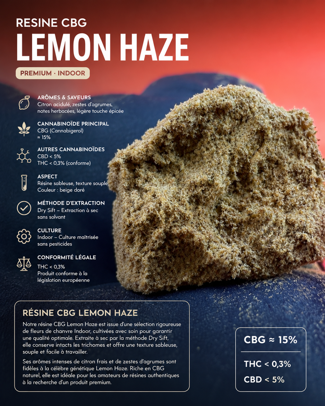 Résine CBG Lemon Haze – Premium Indoor