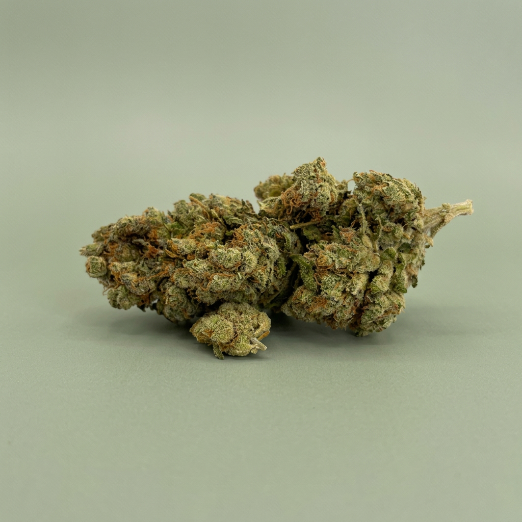 Fleurs Diamond Kush sur fond vert sauge
